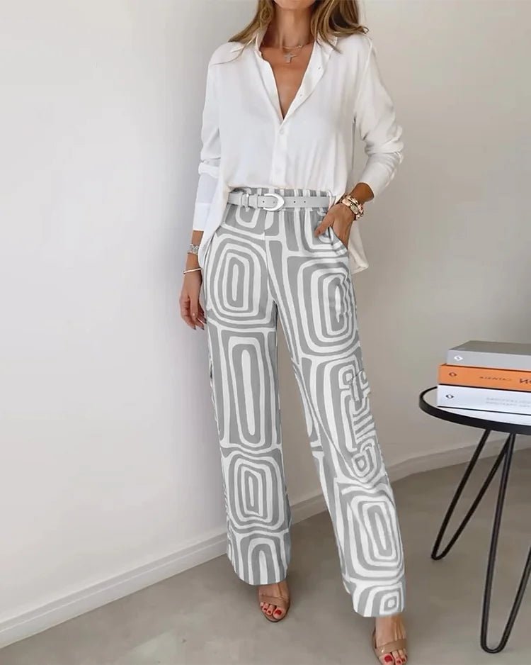 Yasmin Blouse and Printed Pants Set