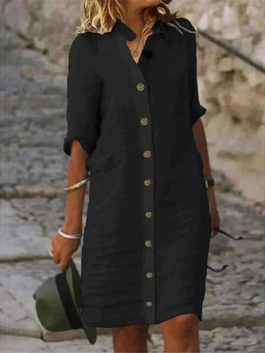 Yrsa Leichtes Kleid mit Knopfverschluss für Damen