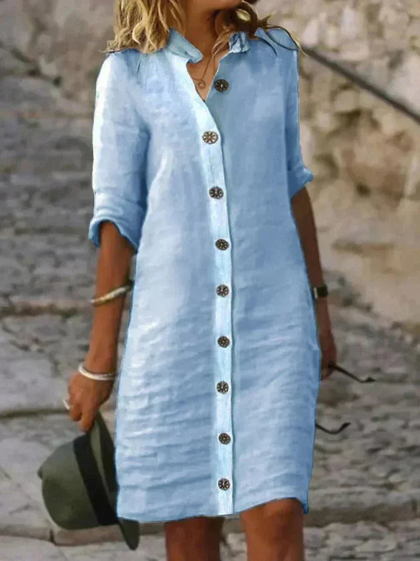 Yrsa Leichtes Kleid mit Knopfverschluss für Damen