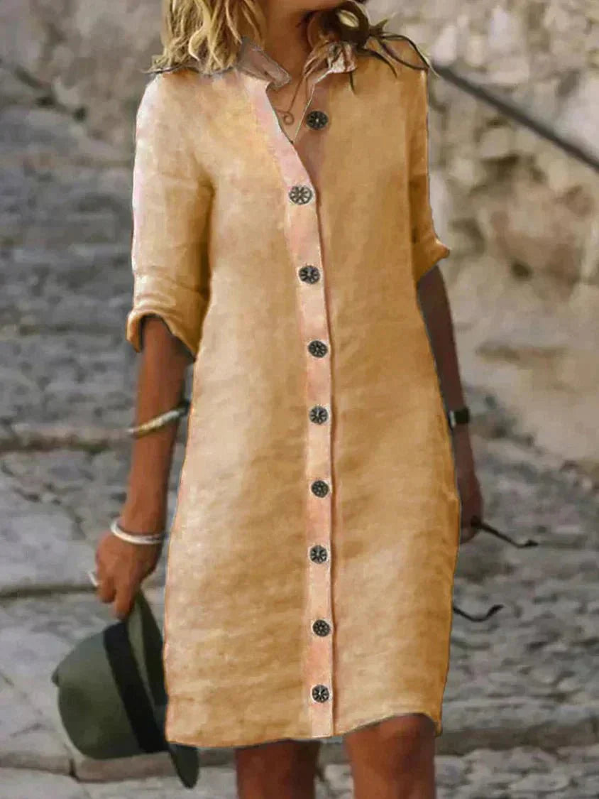 Yrsa Leichtes Kleid mit Knopfverschluss für Damen