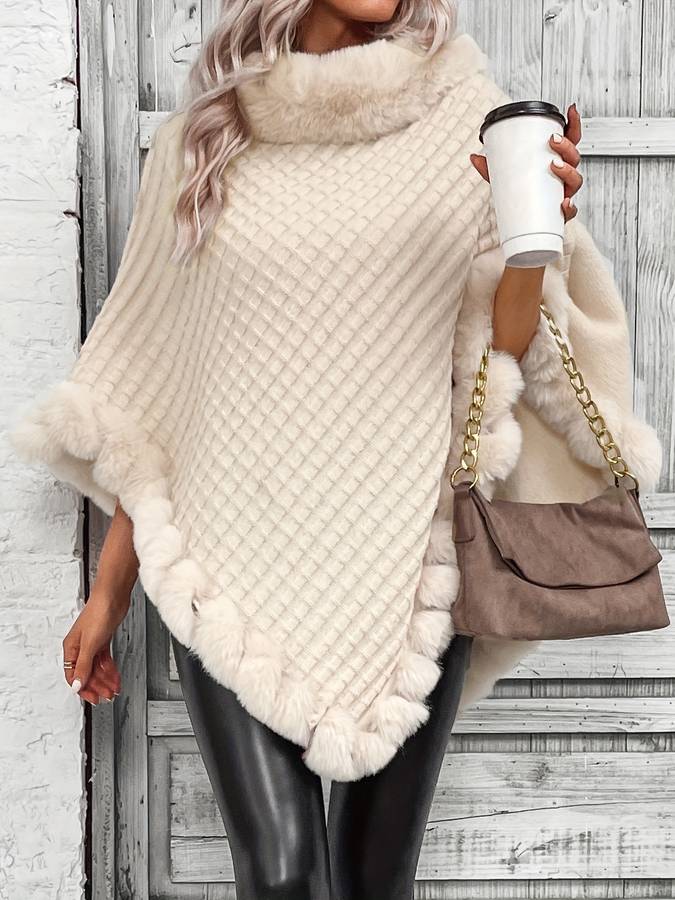 Kunstfellkragen Poncho von Zarina