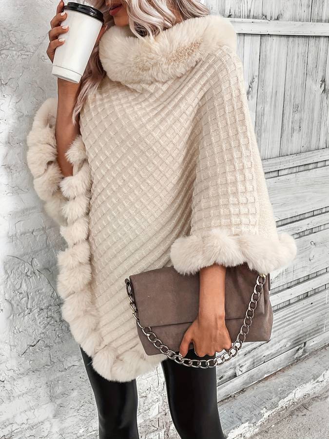 Kunstfellkragen Poncho von Zarina