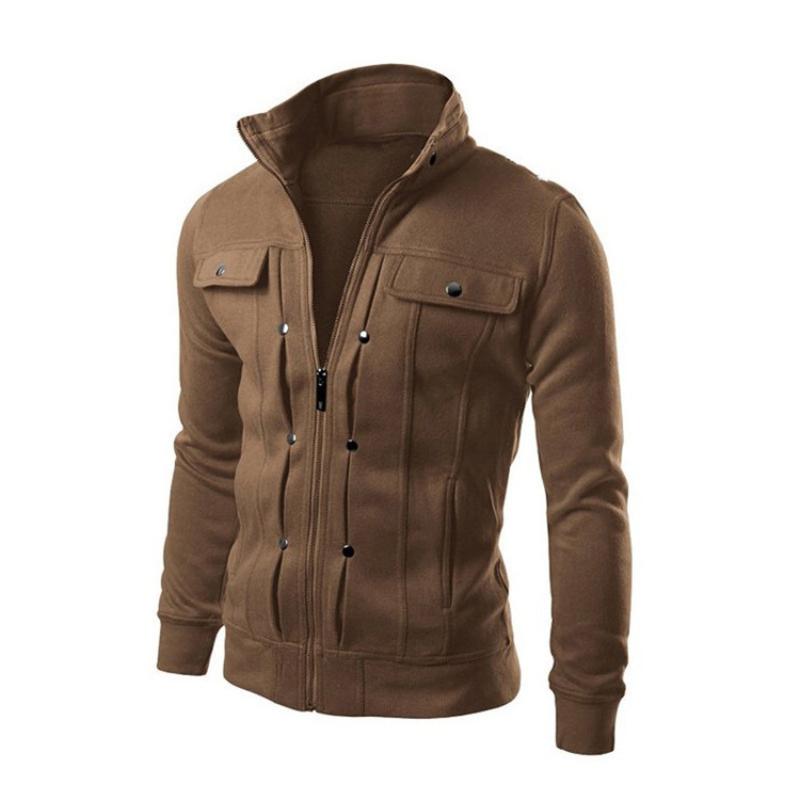 Herren-Stehkragenjacke mit Brusttaschen