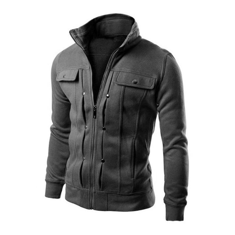 Herren-Stehkragenjacke mit Brusttaschen