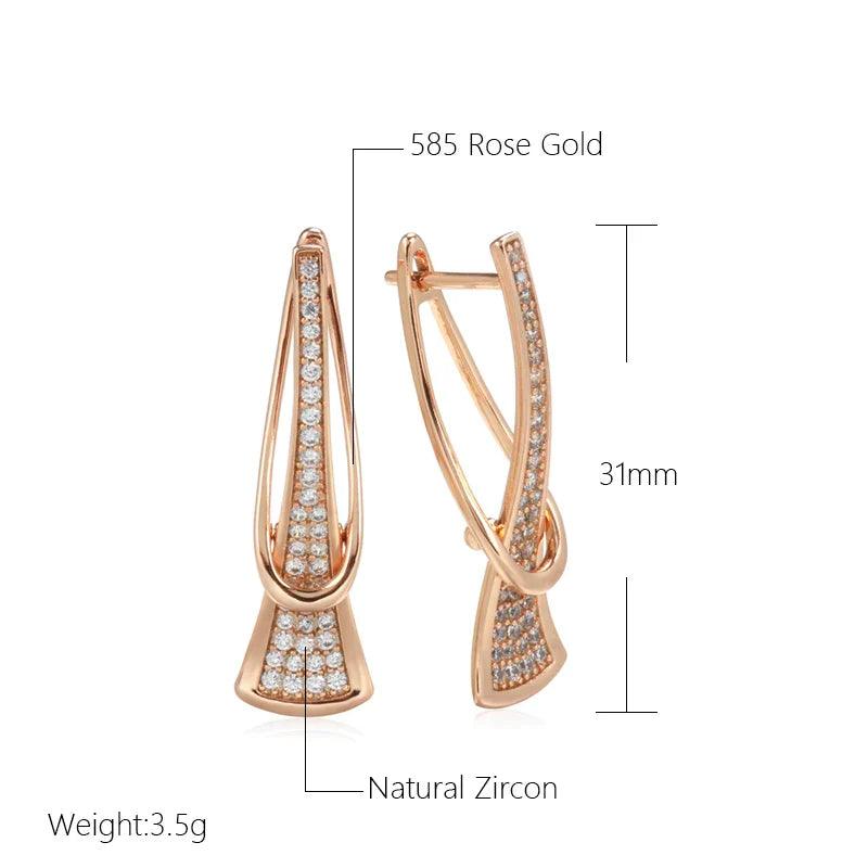Elegante Roségold Zirkon Tropfen Ohrringe