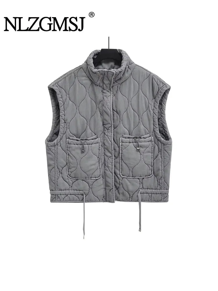Shani | Herbst Winter Frauen Tasche Baumwolle Mantel Weste ärmellos