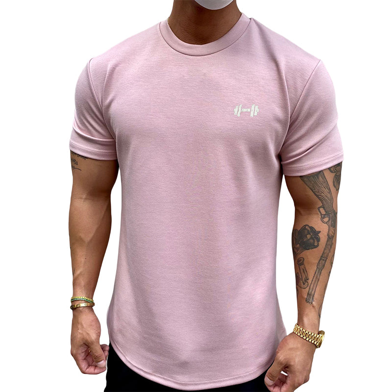 Sport T-Shirt Herren 100% Baumwolle Atmungsaktiv Elastisch Normal Schnitt