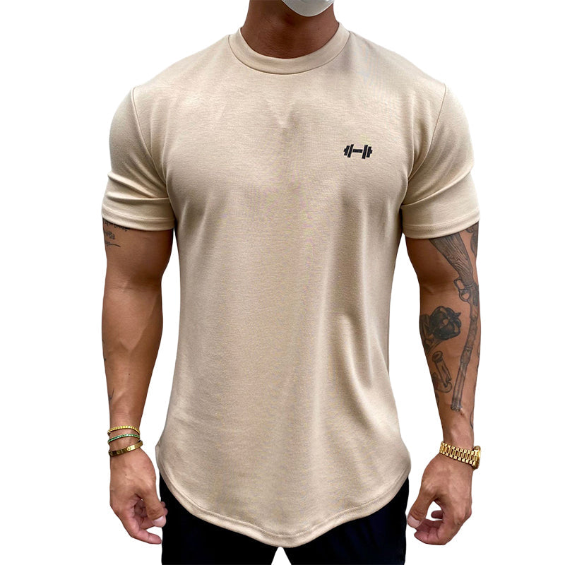 Sport T-Shirt Herren 100% Baumwolle Atmungsaktiv Elastisch Normal Schnitt