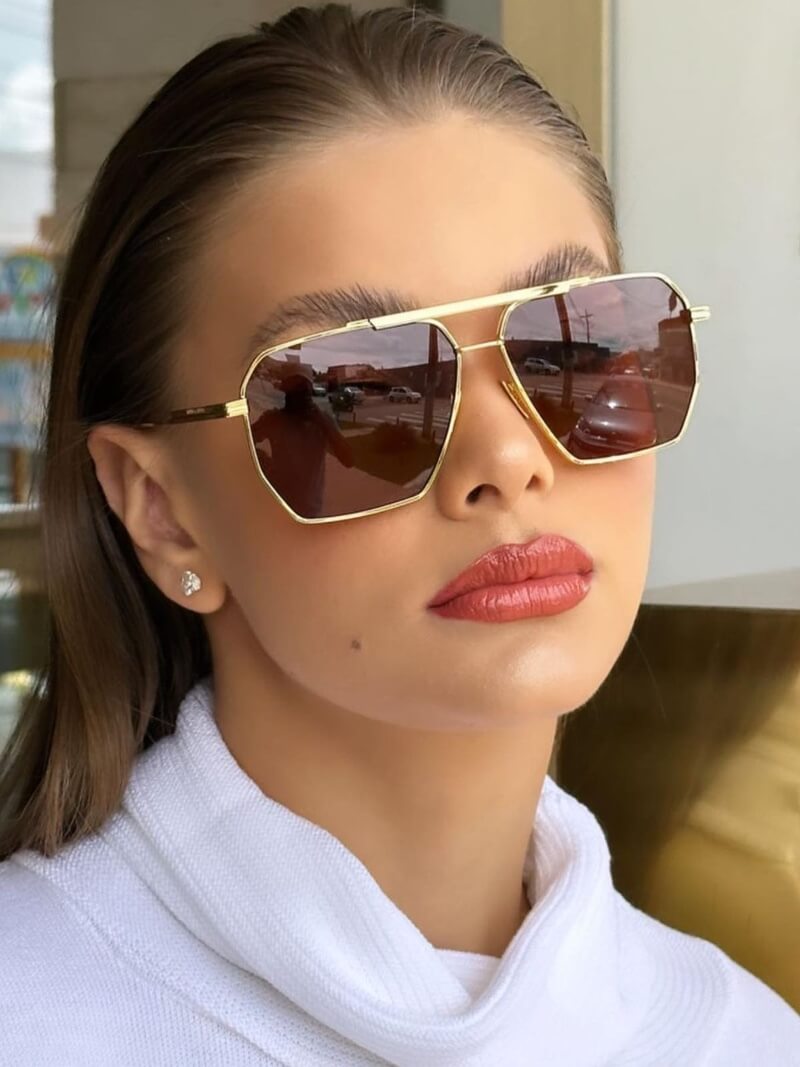 Pilotenbrille - Sonnenbrille Retrto Stil Damen | Vintage Pilot Sunglasses Women