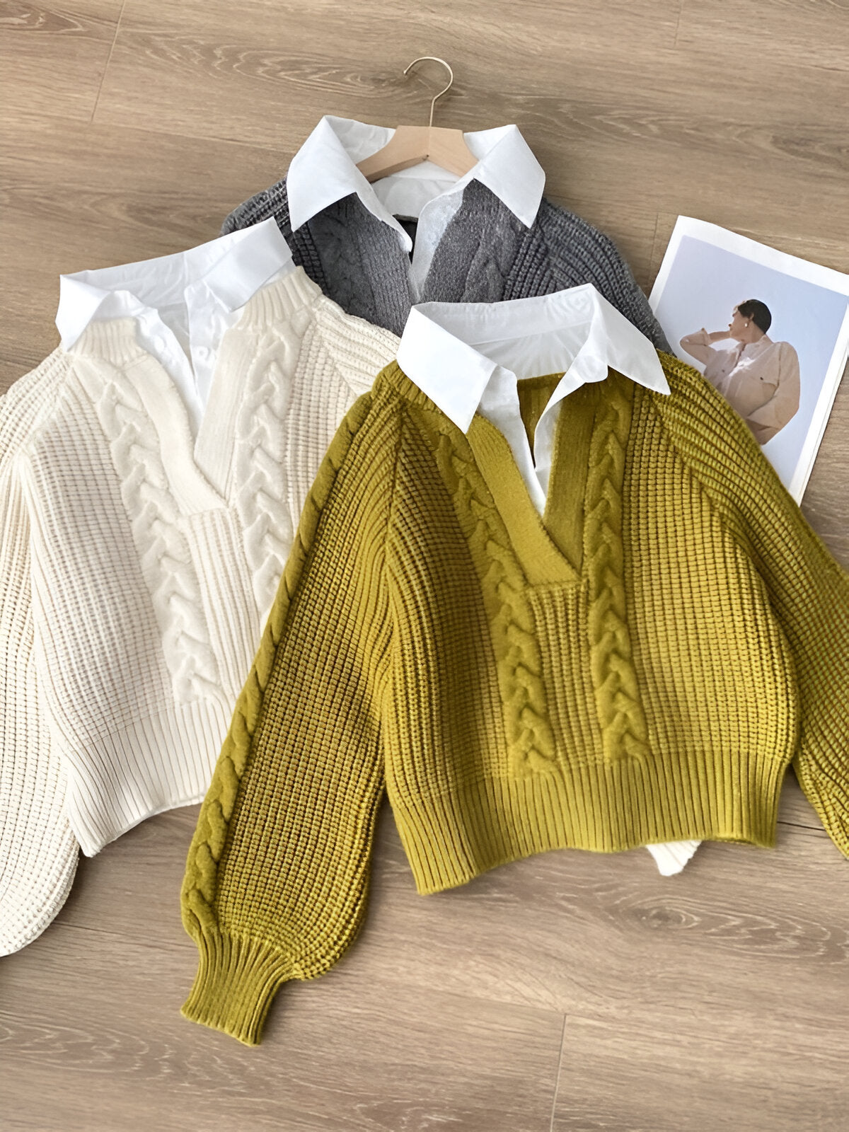 Cosima | Japanische Lazy Retro Design mit zwei Pullover für Frauen