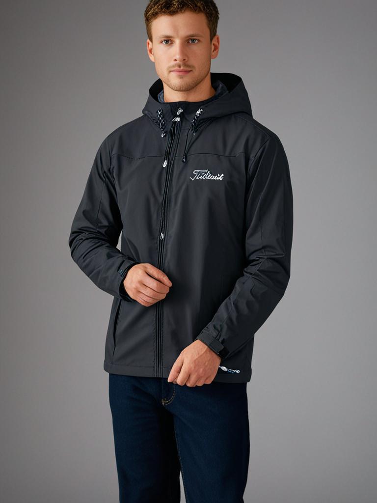Wasserdichte Regenjacke Herren Atmungsaktiv Polyester