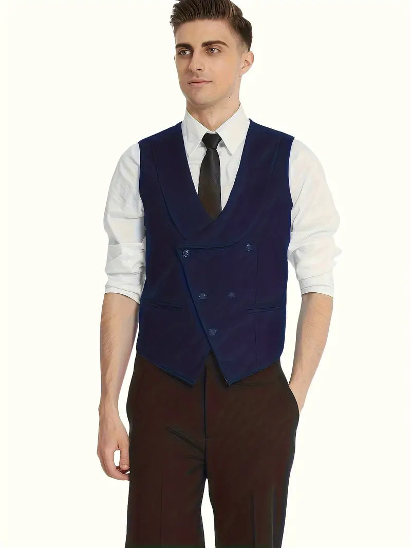 Formales 3-teiliges Anzug-Set Jacke, Weste mit schrägem Revers, Hose