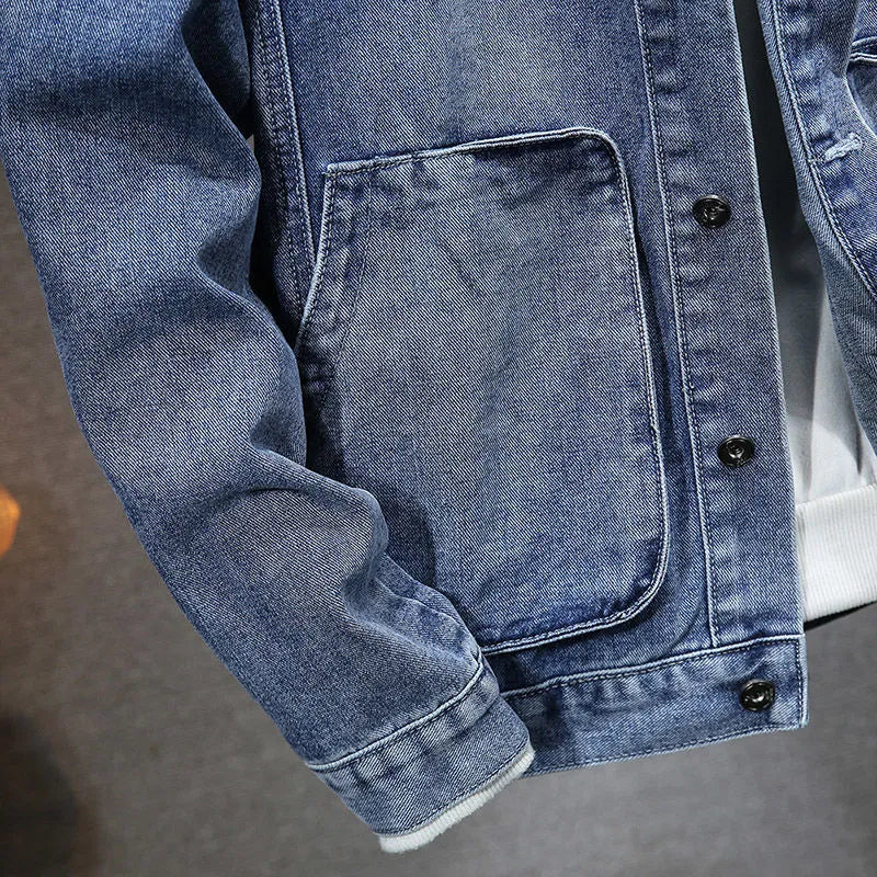 Logan - Stilvolle Vintage Herbst-Jeansjacke mit Kapuze für Herren