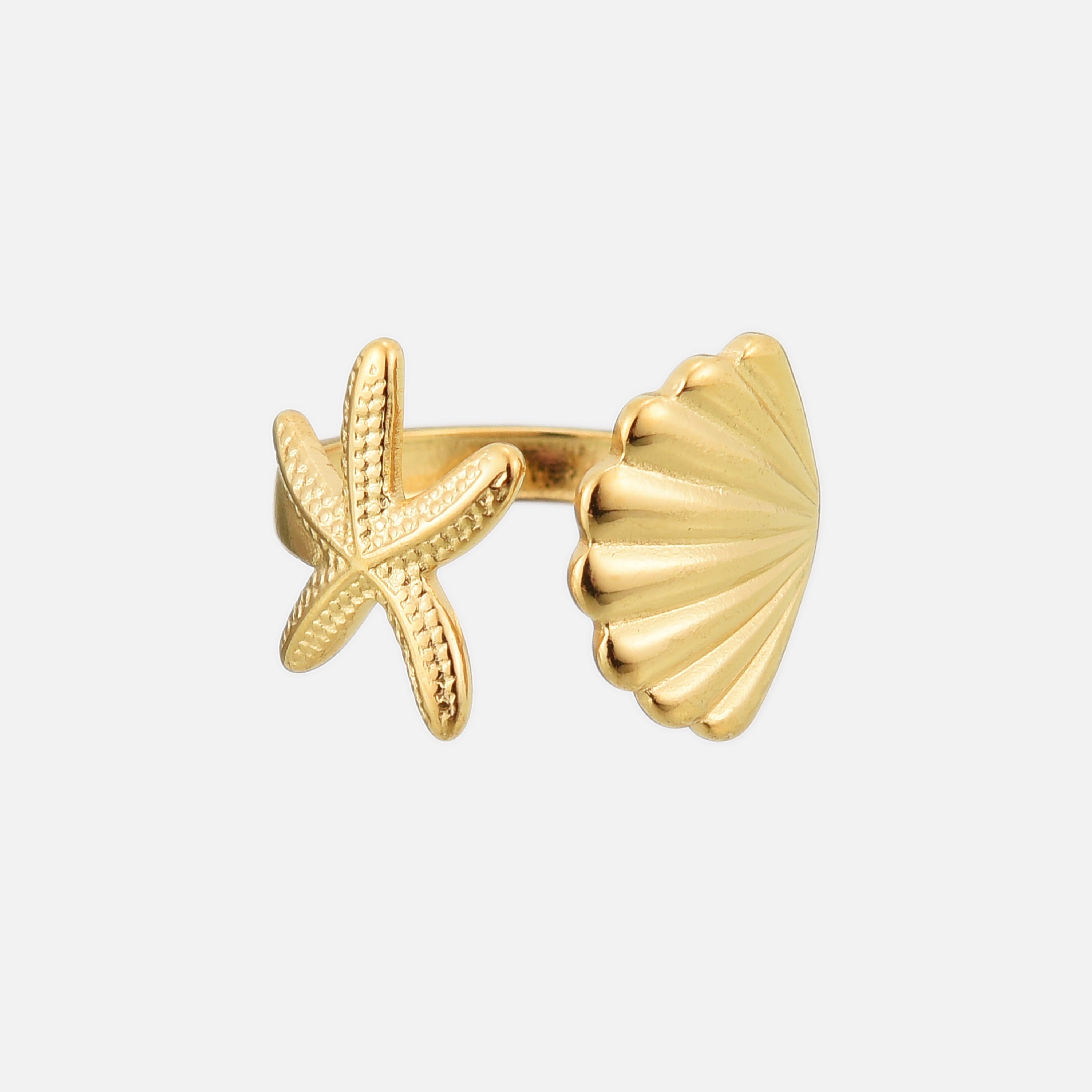 Marina Ring mit Seestern- und Muscheldesign – Maritim & Verstellbar