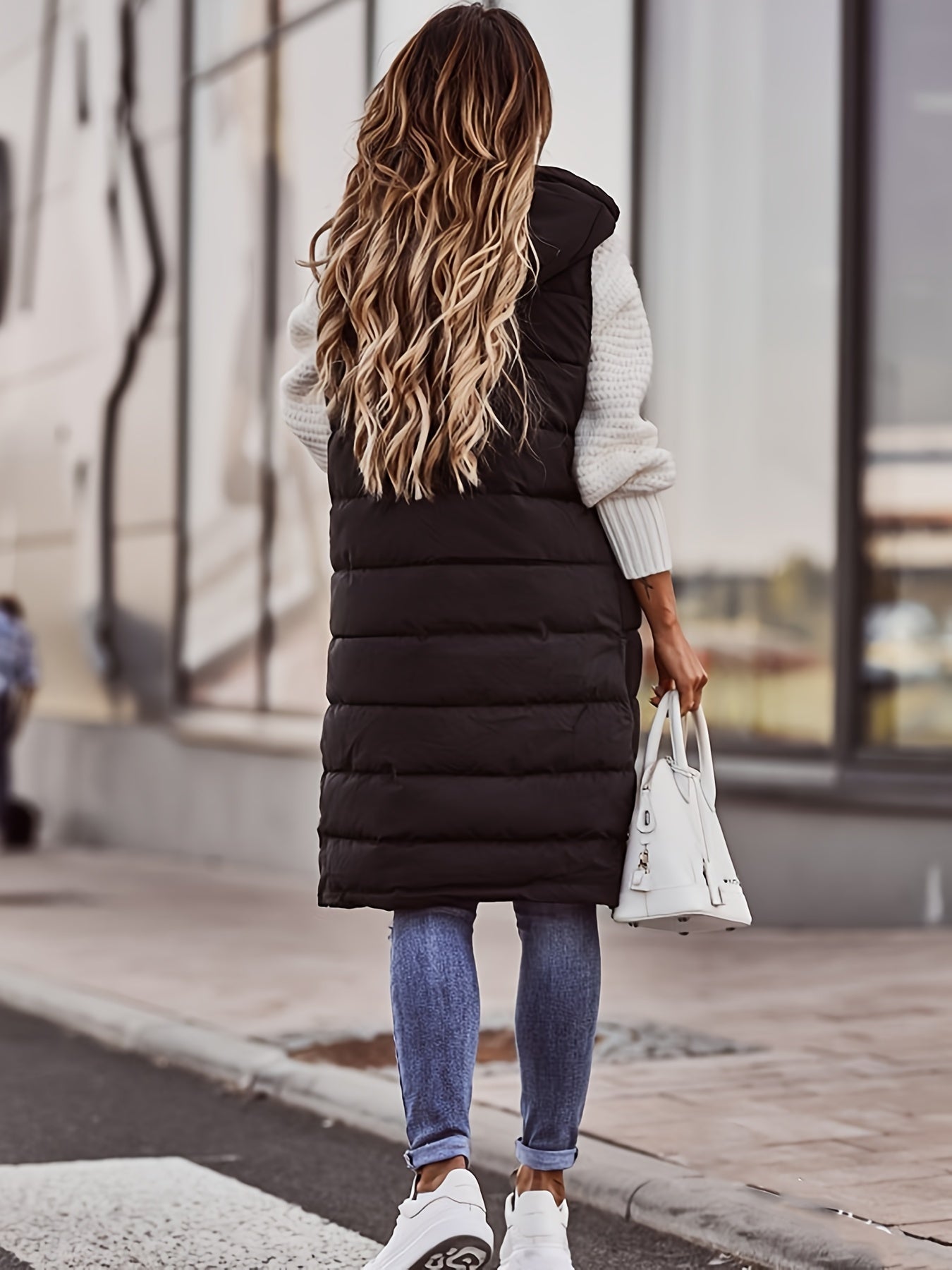 Elle - Stilvolle Casual Kapuzenjacke mit Knöpfen für den Herbst für Damen