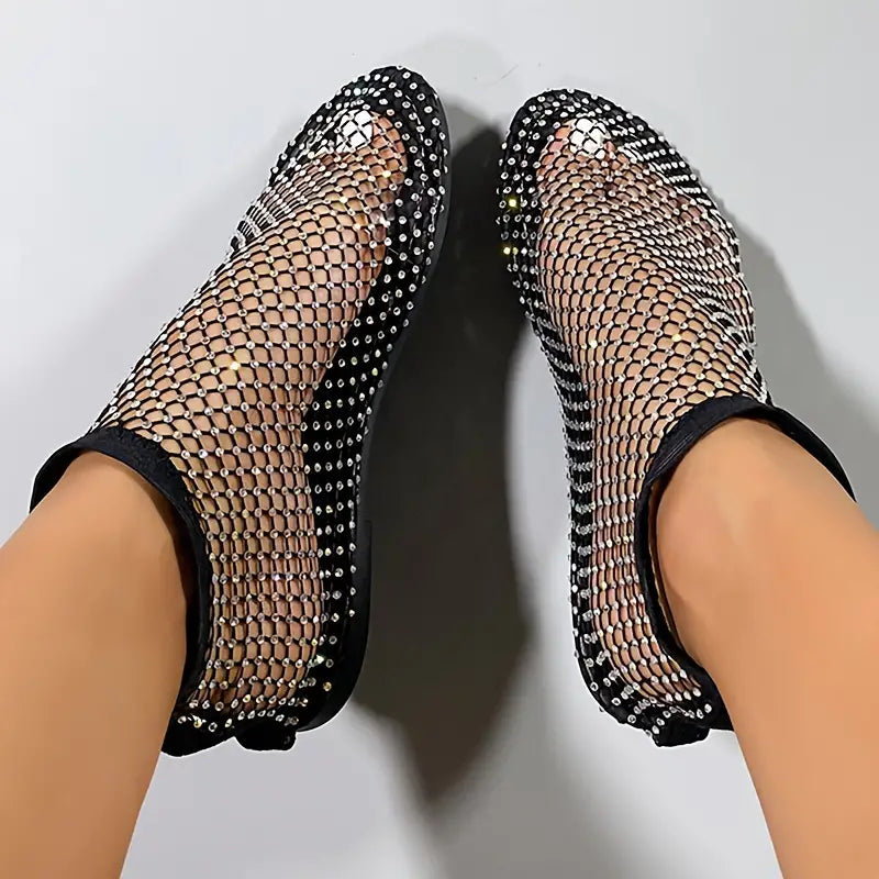 Weide | Sandalen mit Strasssteinen und Mesh