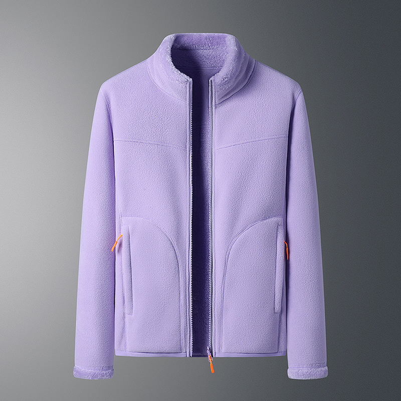 Parker - Lässige Herbst Fleece-Strickjacke mit Reißverschlusstaschen für Damen