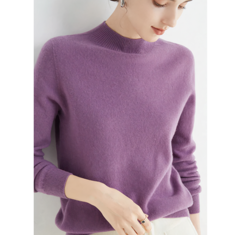 Zollana | Damen Warme Kaschmir Pullover | Halb-Rollkragen