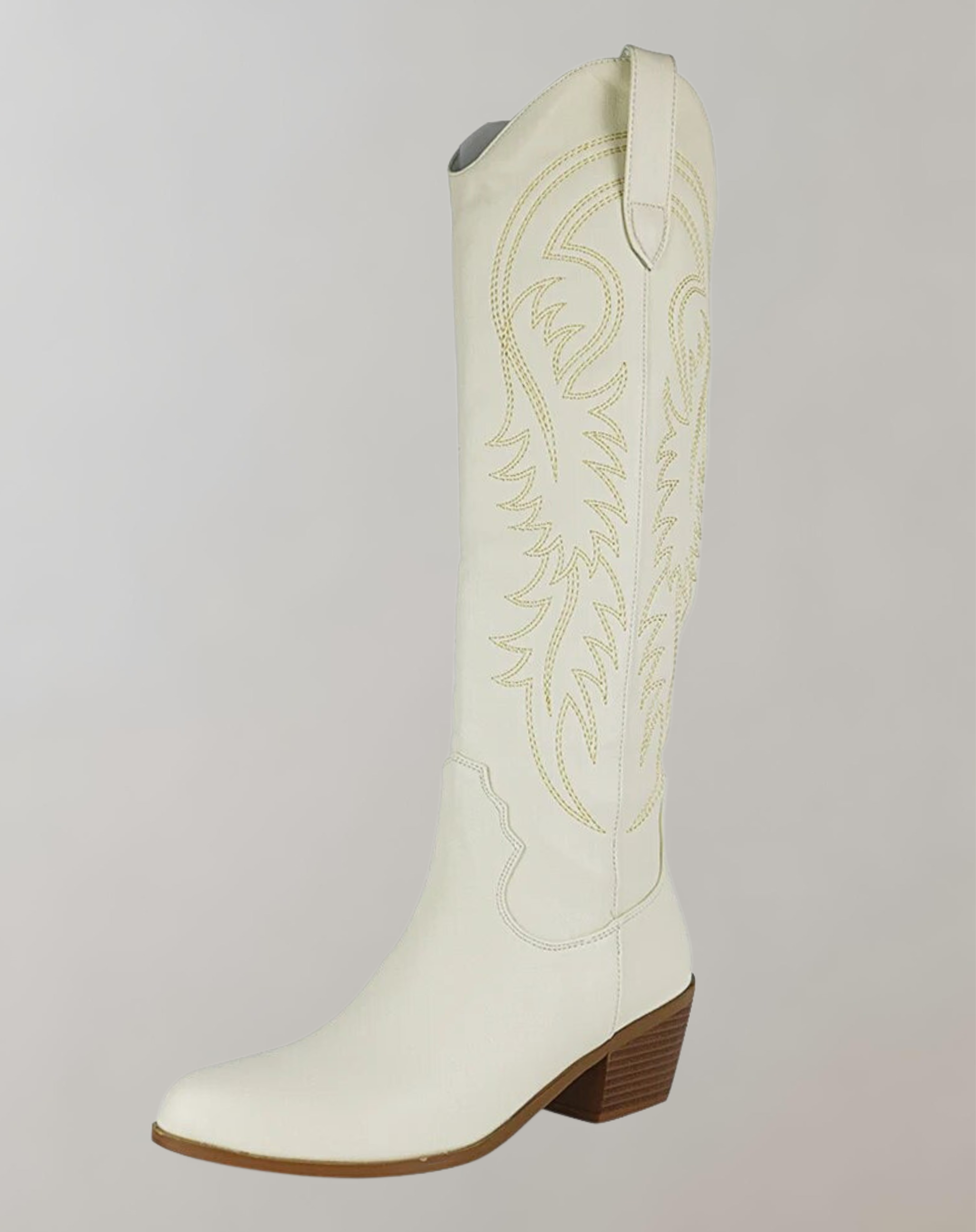 Kniehohe Stiefel Damen Leder Bestickt