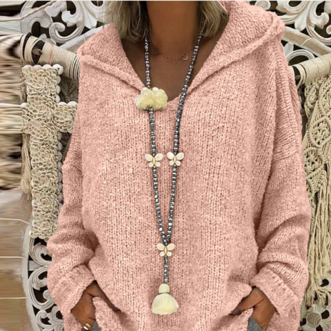 Kreeza | Damen Klassische Winter Kapuzen Pulli | Übergröße