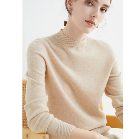 Zollana | Damen Warme Kaschmir Pullover | Halb-Rollkragen