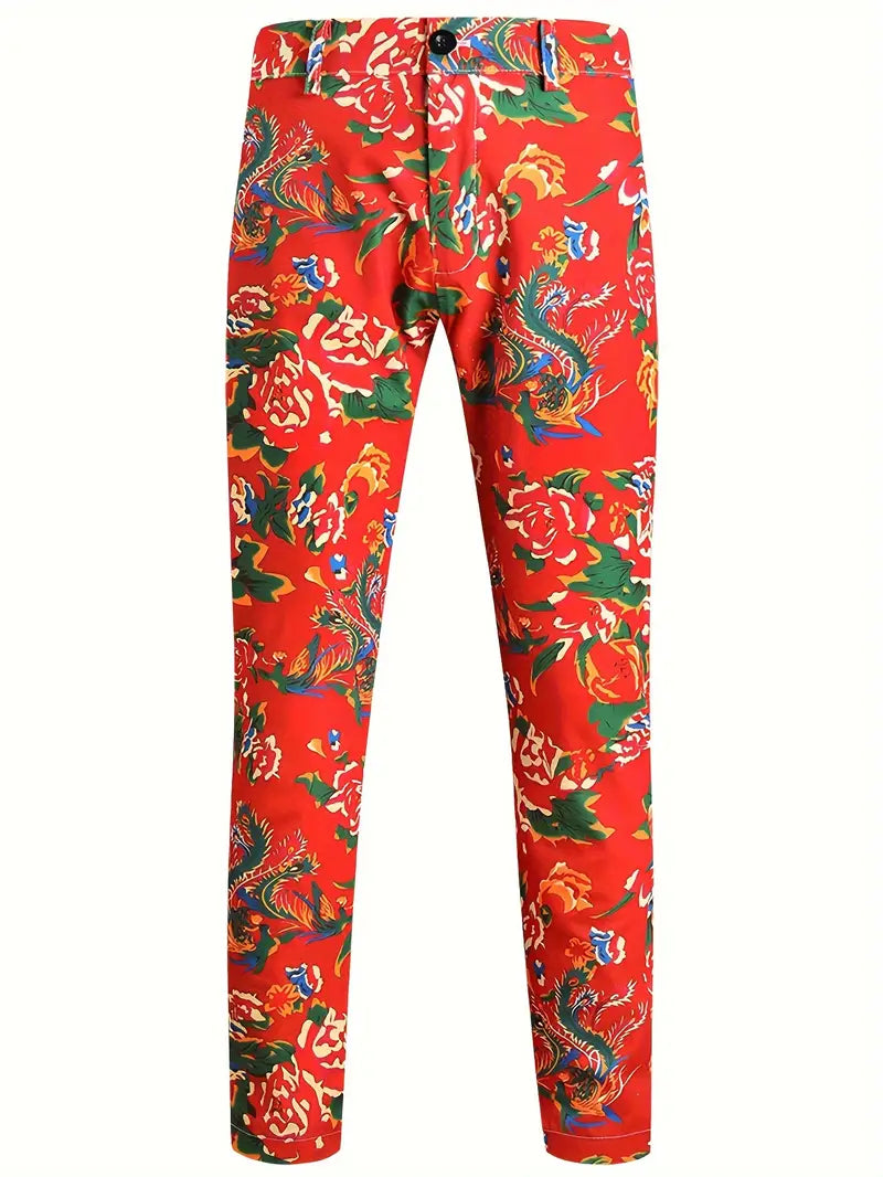 Blumen & Phoenix Druck Anzugsjacke & Anzughose