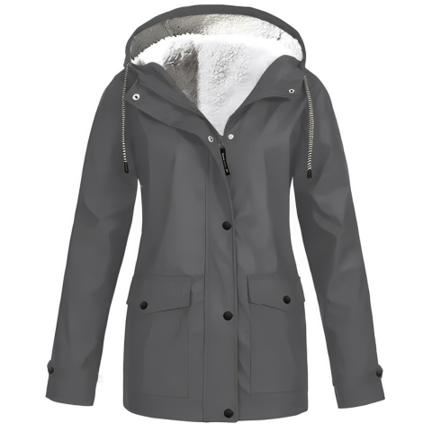 Arianda | Damen Stylische Kapuzen Regen Jacke | Wasserdicht
