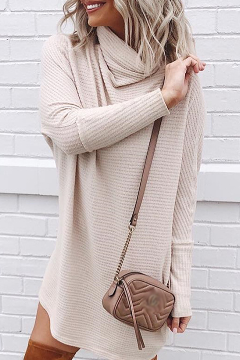 Langärmeliges Strickminikleid für Damen