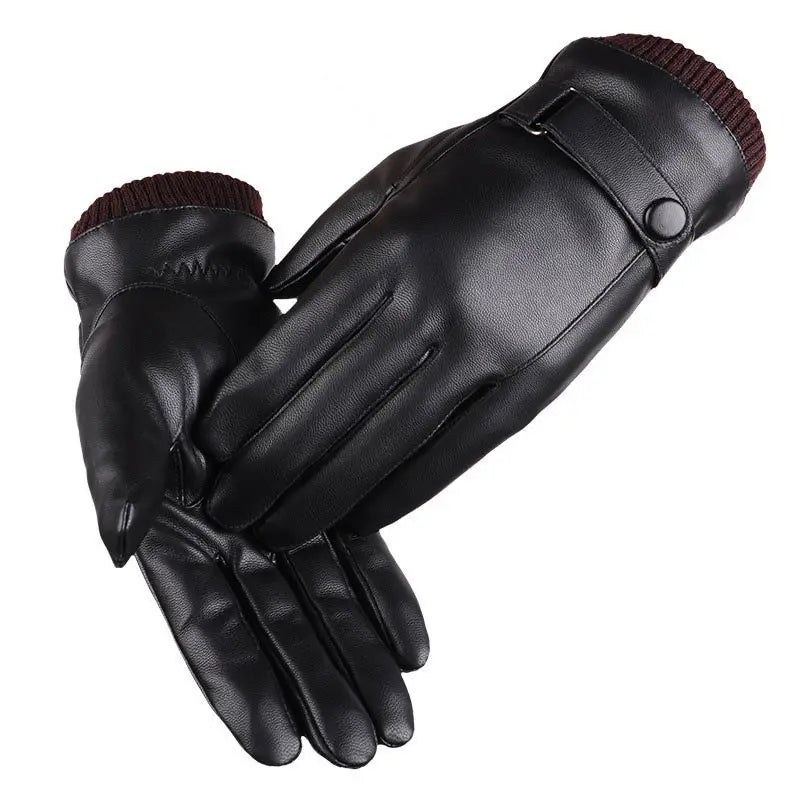 Zeno | Touchscreen-Schwarze Lederhandschuhe