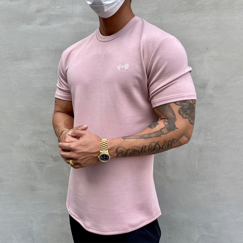 Sport T-Shirt Herren 100% Baumwolle Atmungsaktiv Elastisch Normal Schnitt