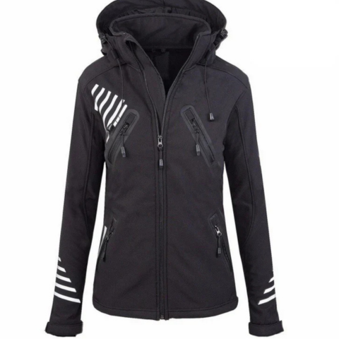 Douge | Herren Sportliche Reißverschluss Kapuzen Winterjacke | Lang