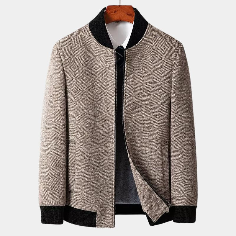 Wesley | Herren-Wolljacke mit Fischgrätenmuster