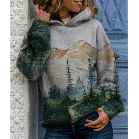 Marielle | Damen Stylische Winter Kapuzenjacke | Bedruckt