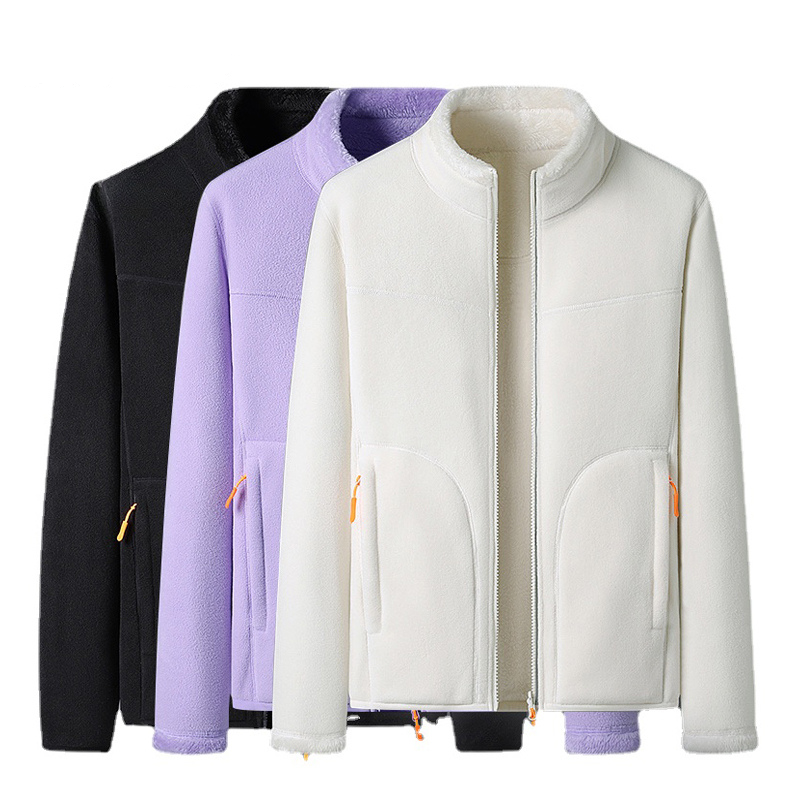 Parker - Lässige Herbst Fleece-Strickjacke mit Reißverschlusstaschen für Damen