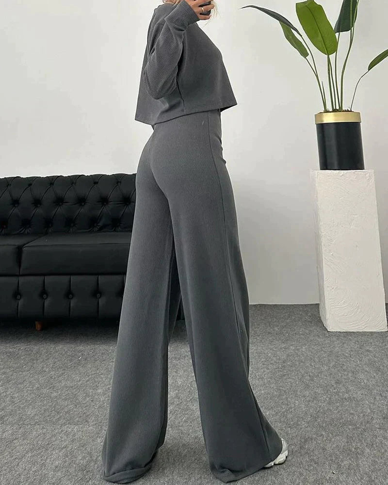 Mila - Lässiges Winter-Zweiteiler-Set in Grau für Damen