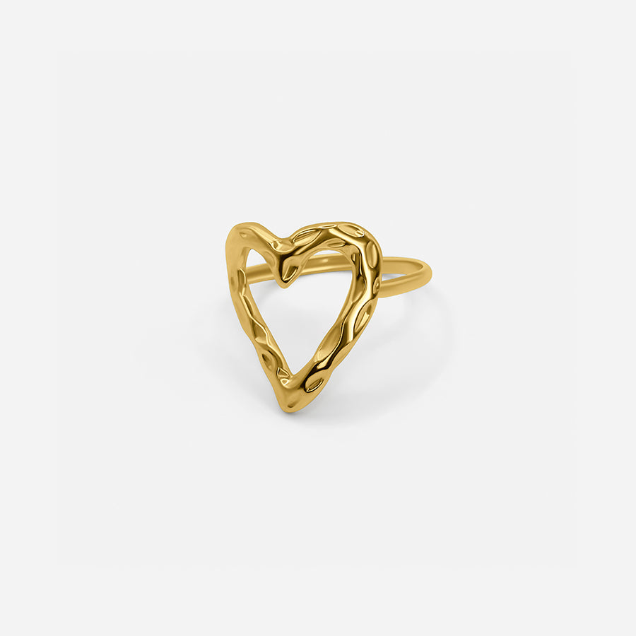 Goldener verstellbarer Herzring – Ein stilvolles Symbol der Liebe