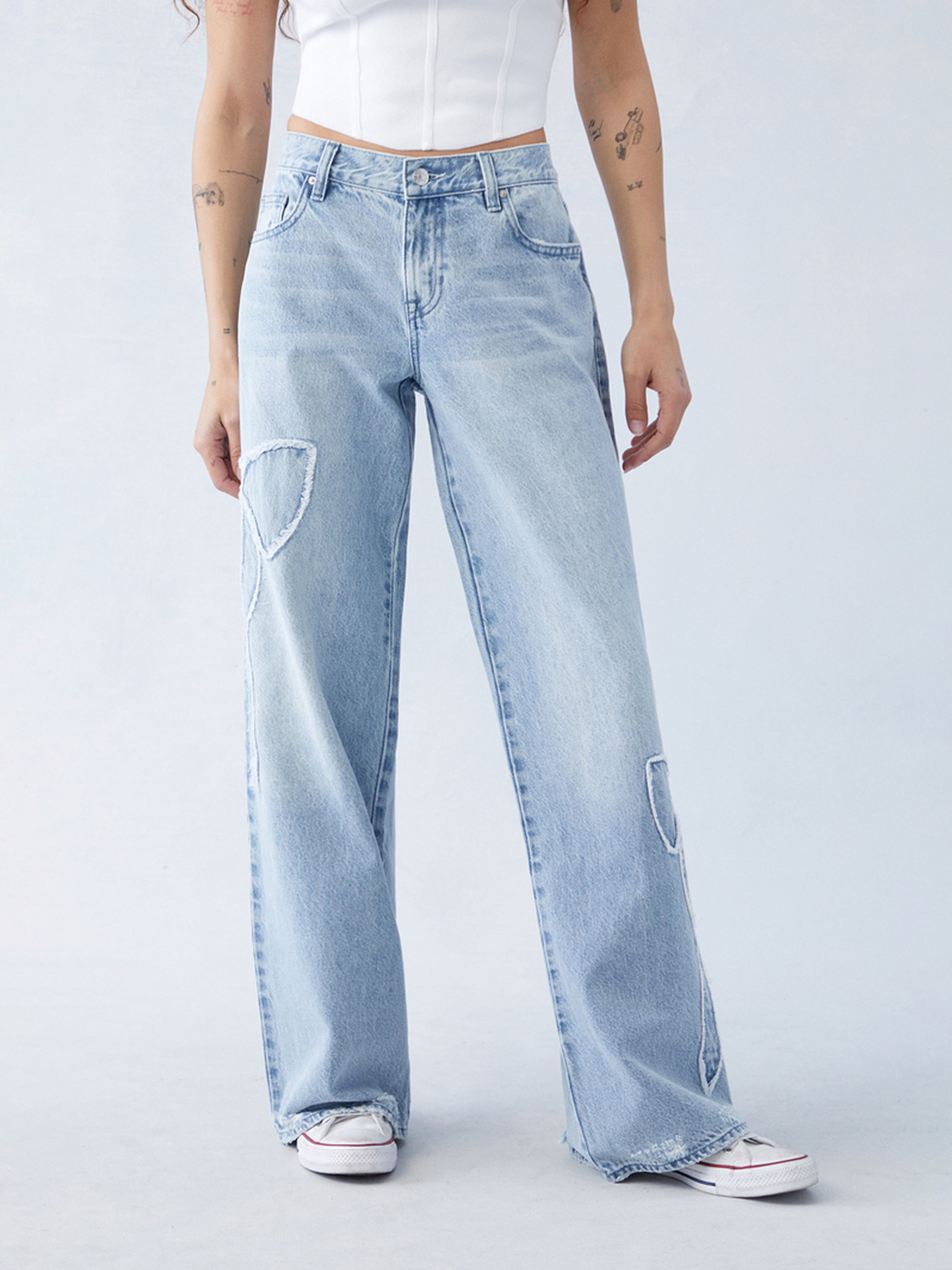 Weite Jeans mit Schleifendetail | High-Waist | Trendiger Look