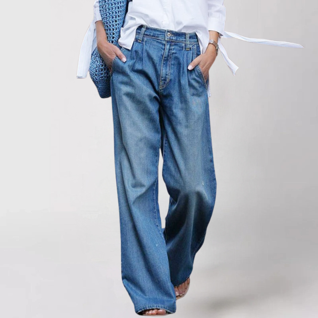 Lässige Jeans mit weitem Bein | Baumwolle | Bequem und Lässig