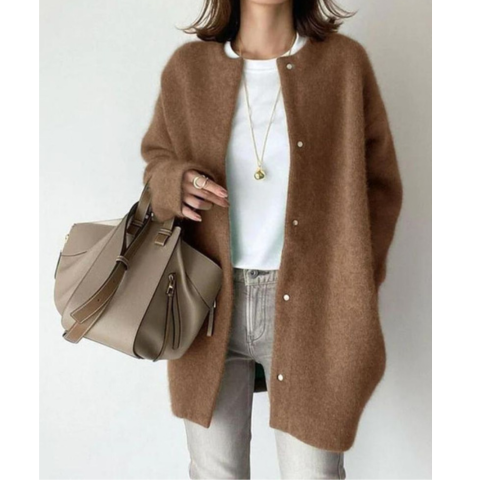 Kryz | Damen Lang Strickjacke | Warm