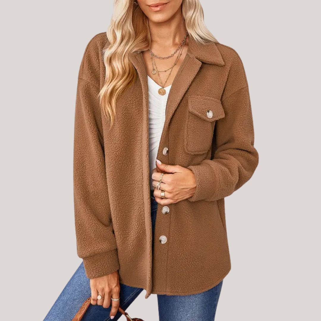 Bellatrix - Plüschjacke mit Reverskragen