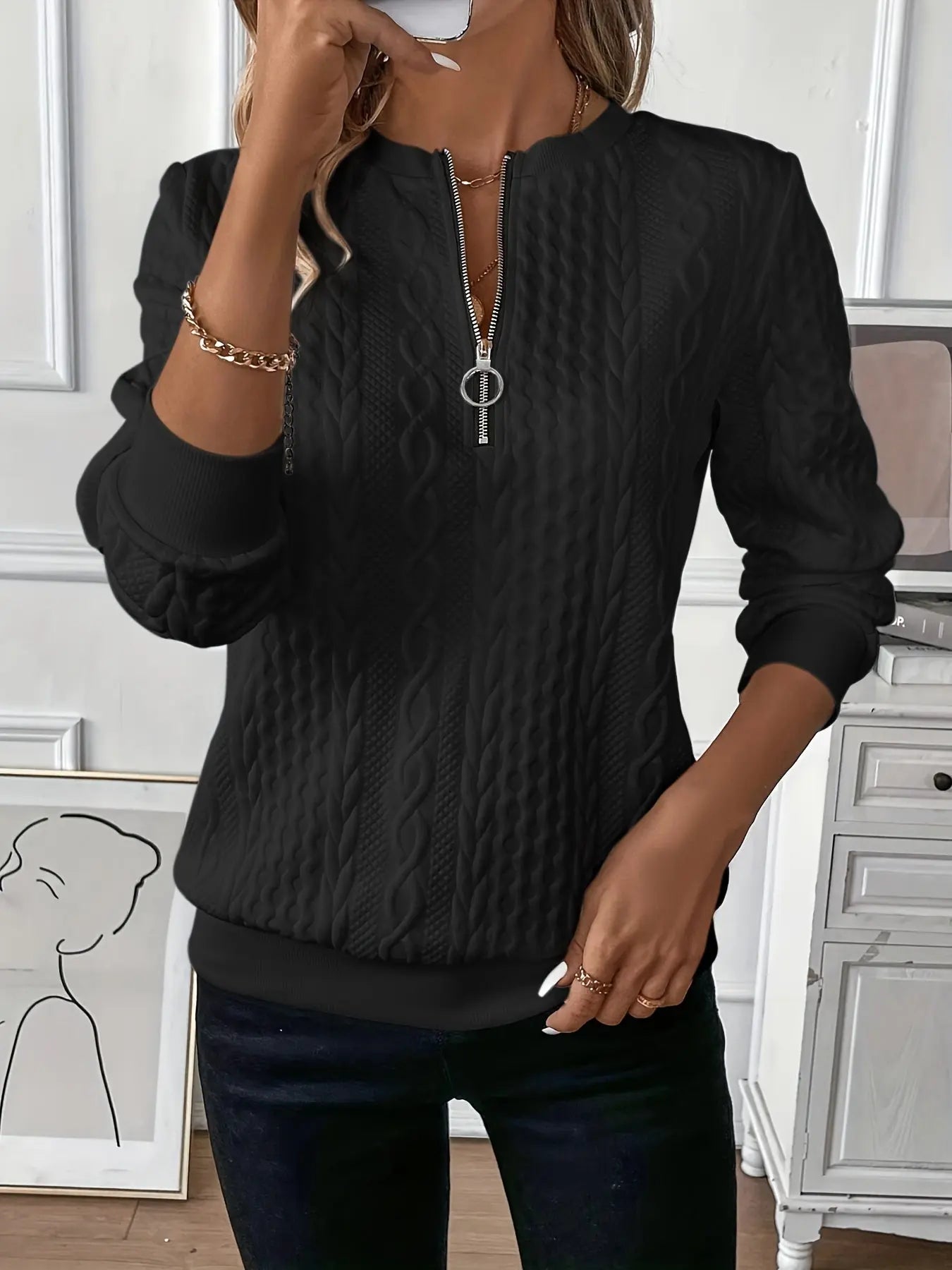Stilvolle Pullover mit Reißverschluss für Damen