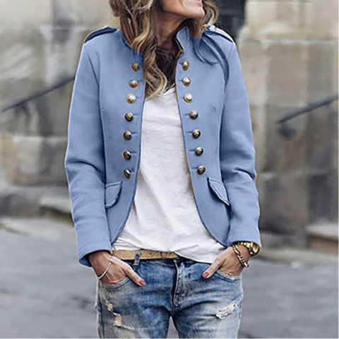 Dovelyn | Damen Elegante Stehkragen Blazer | Vintage