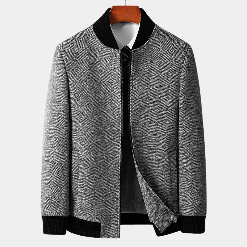 Wesley | Herren-Wolljacke mit Fischgrätenmuster