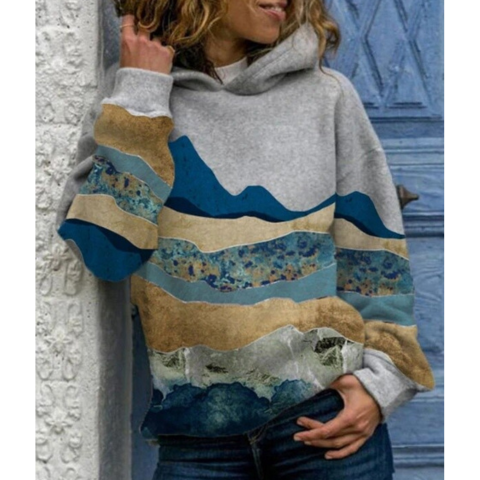 Marielle | Damen Stylische Winter Kapuzenjacke | Bedruckt