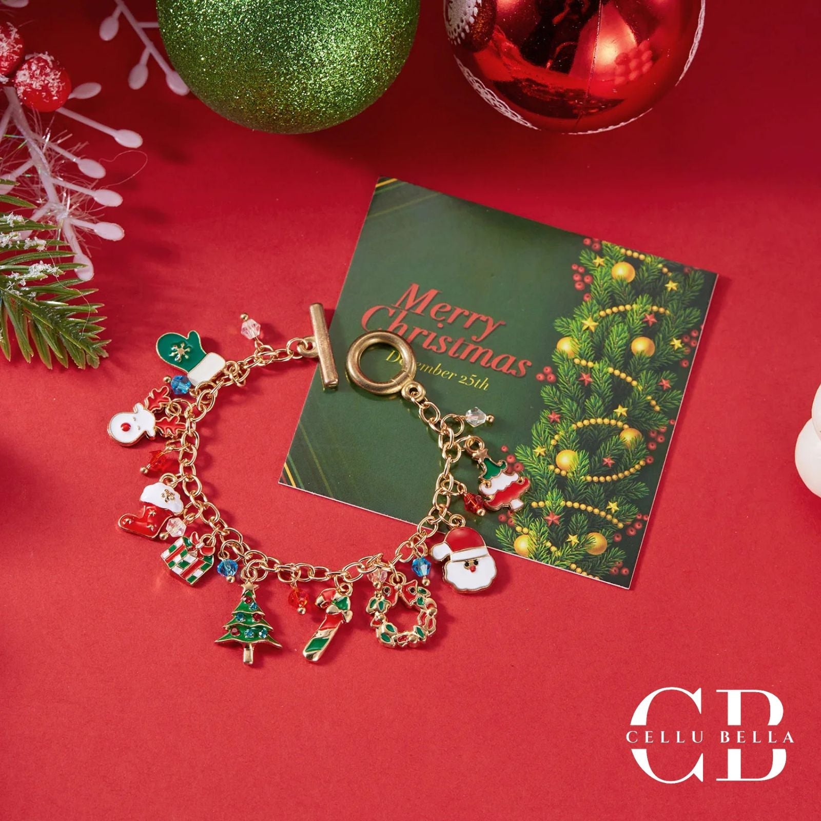 Noelle-Armbandset: Festliche Charm-Armbänder im Weihnachtsdesign