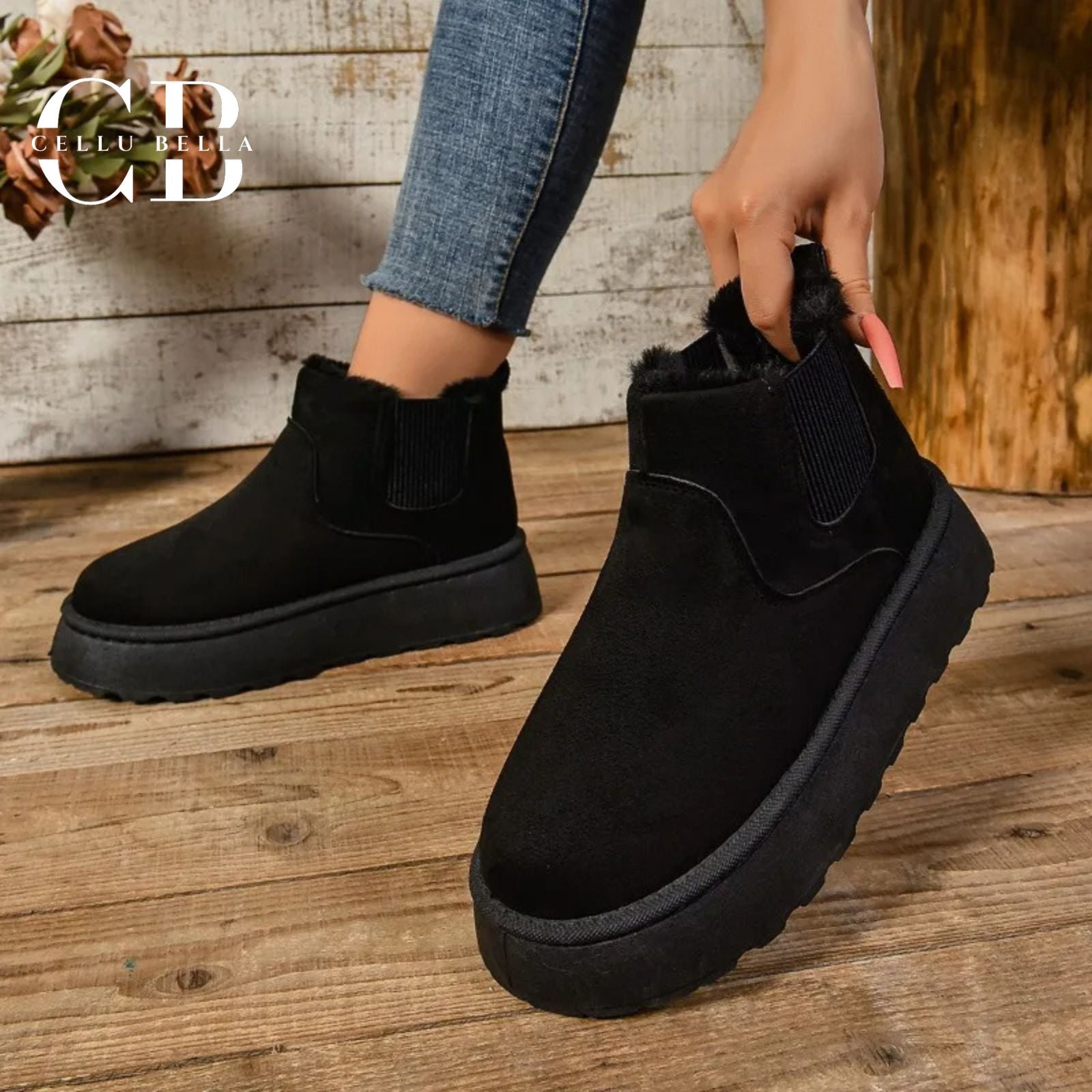 Winterveilchen Soft Boots – Eleganz und Wärme für jede Gelegenheit in Schwarz