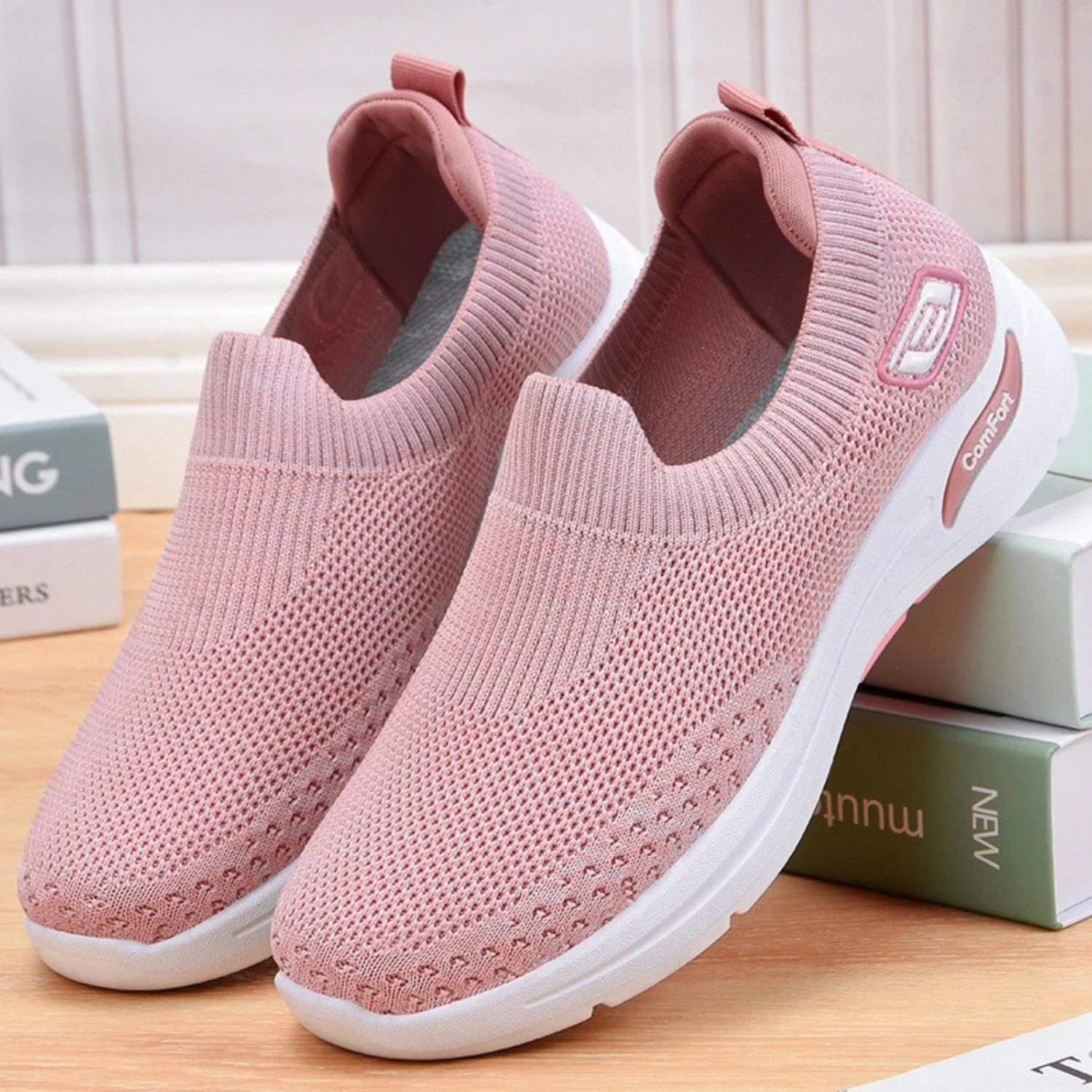 Queena – leichte, atmungsaktive Mesh-Spitzenfreie Schuhe