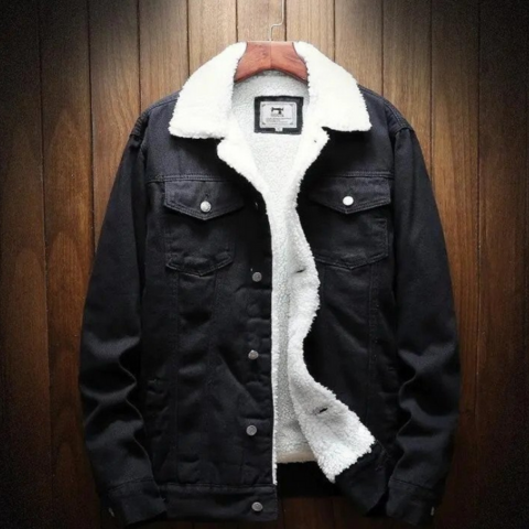 Liame | Herren Lässige Jeans Jacke | Warme