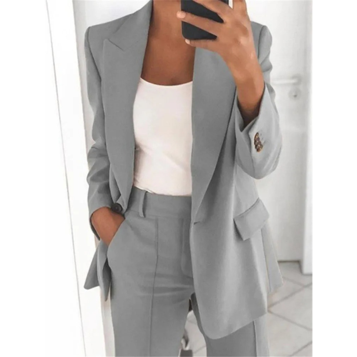 Yasmina – Notch langärmliger Büro-Damenblazer