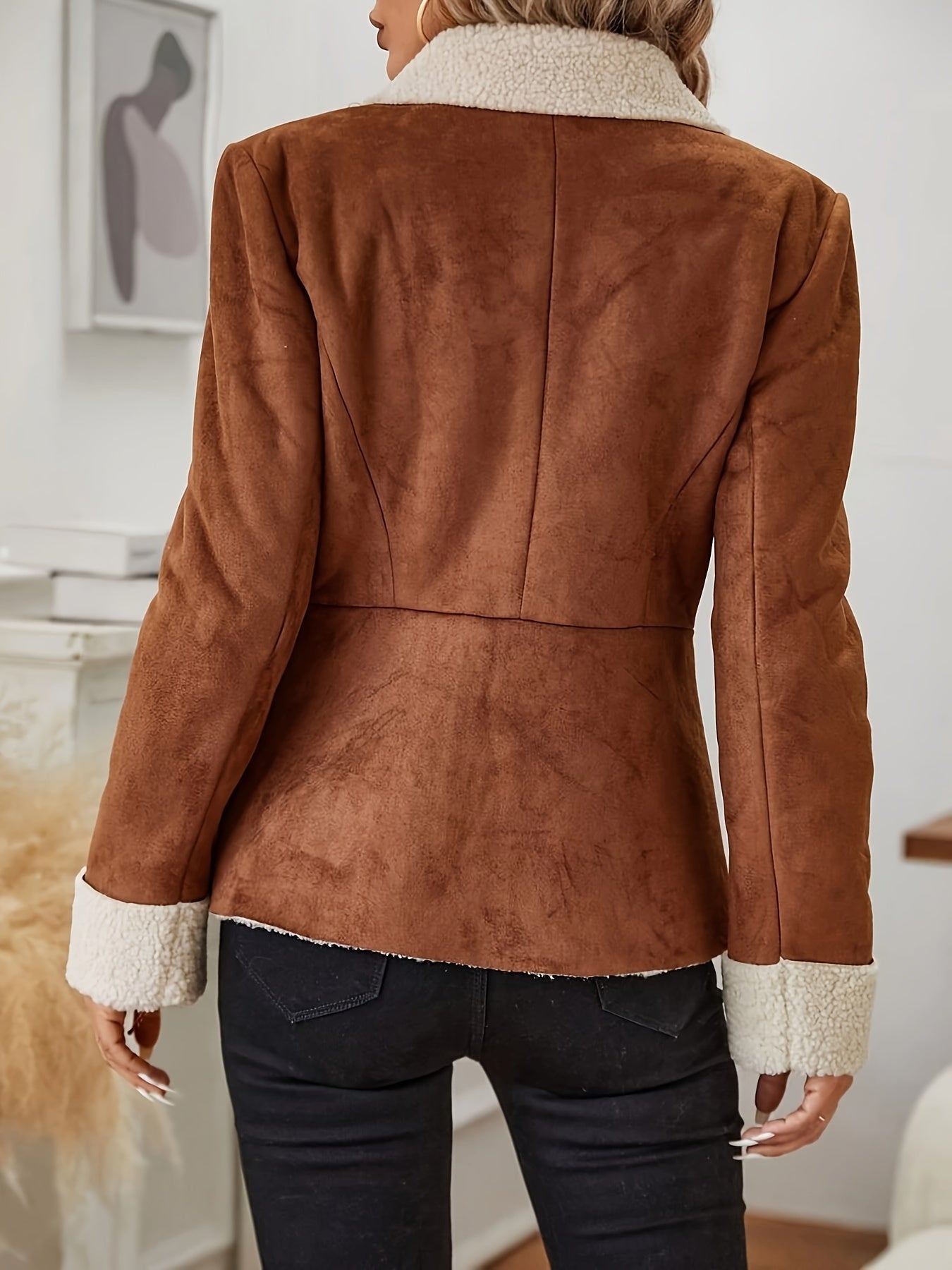 Sophia - Casual Karamellfarbene Thermojacke mit Knopfleiste für den Herbst für Damen